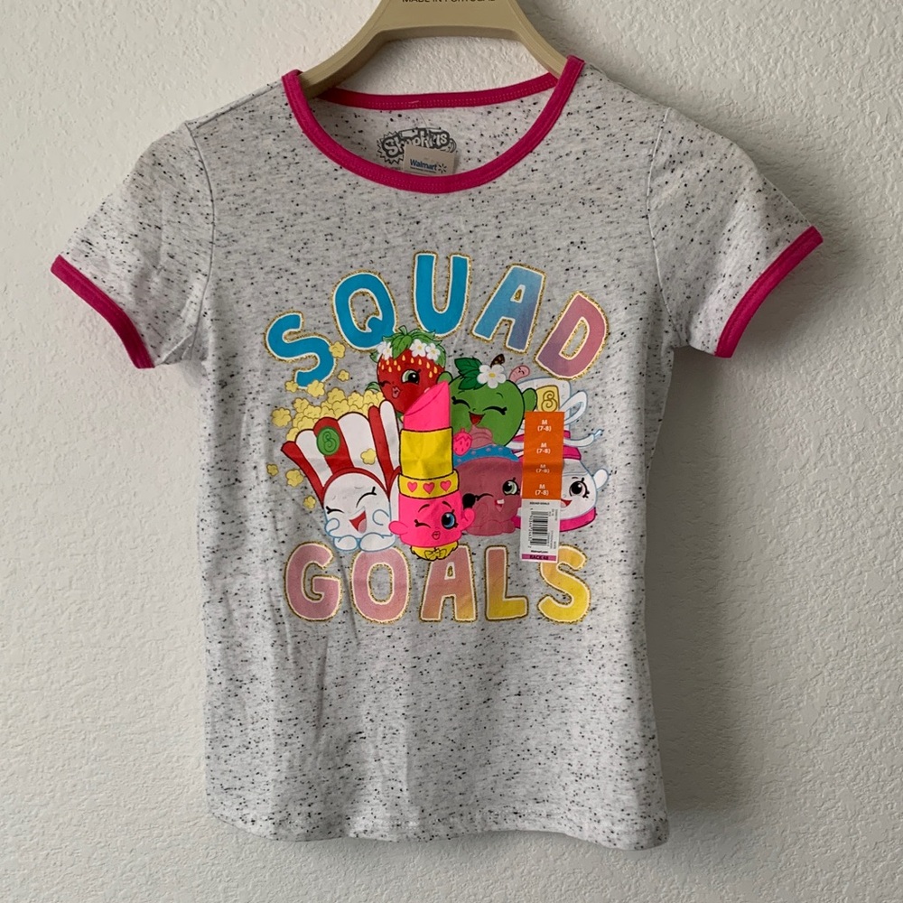 Shopkins Kids' Speckled Tee with Pink Trim